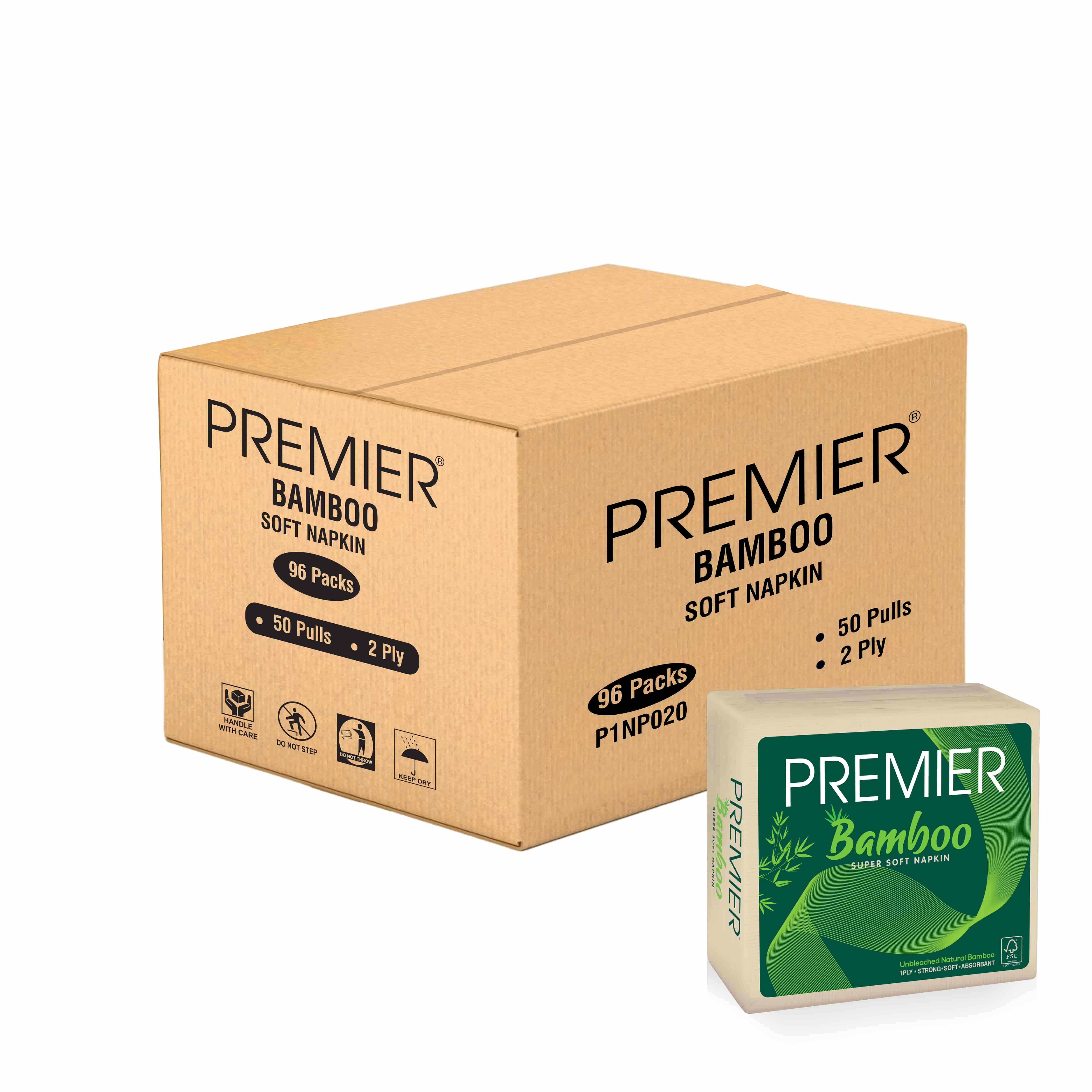 Premier Bamboo Super Soft Napkin 2 ply 50 Pulls